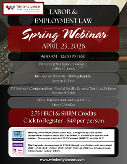 Labor & Employment Law | Spring Webinar April 23, 2026 | 9:00 AM - 12:00 PM Est